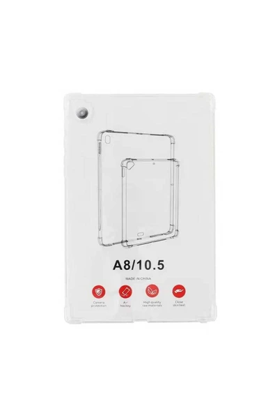 zore Galaxy Tab A8 10.5 SM-X200 (2021) Kılıf  Uyumlu Zore Tablet Nitro Anti Shock Silikon Kapak-Renksiz - Resim 2