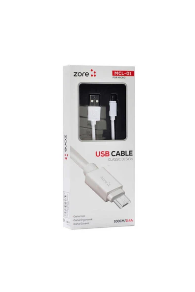 gallipolitech Beyaz MCL-01 Micro Usb Kablo-GLLP - 1