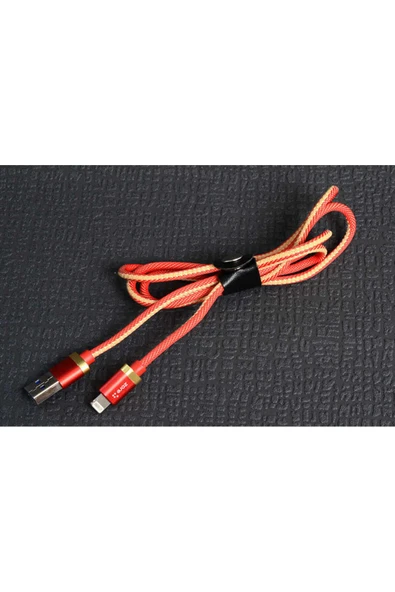 KILIFTECH Gold-Kırmızı Poro Lightning Usb Kablo 1M-Zore