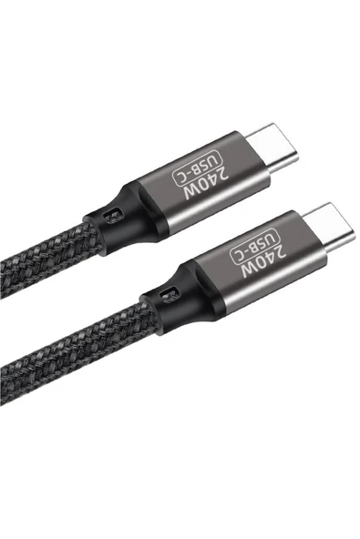 KILIFTECH Siyah QG02 Type-C to Type-C PD3.1 Data Kablosu 240W 480Mbps 0.5 Metre-Zore - 4