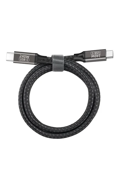 KILIFTECH Siyah QG02 Type-C to Type-C PD3.1 Data Kablosu 240W 480Mbps 0.5 Metre-Zore - 2