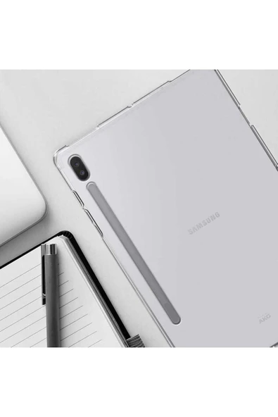 KILIFTECH Galaxy Tab S7 Plus T970 Kılıf  Uyumlu Zore Tablet Süper Silikon Kapak-Siyah - 6