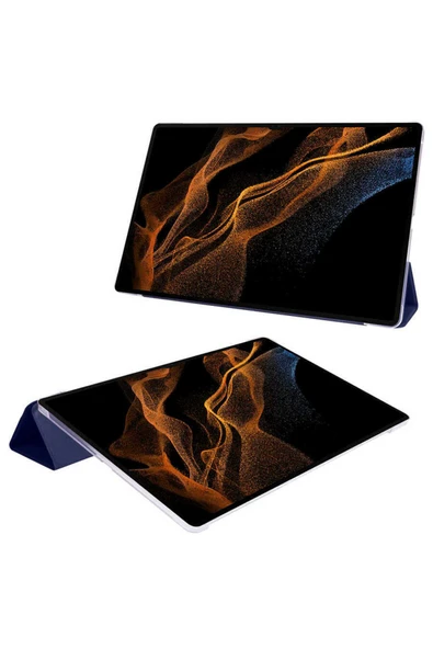 SAFA Galaxy Tab S8 Ultra SM-X900  Uyumlu Zore Smart Cover Standlı 1-1 Kılıf-Kırmızı - Resim 4