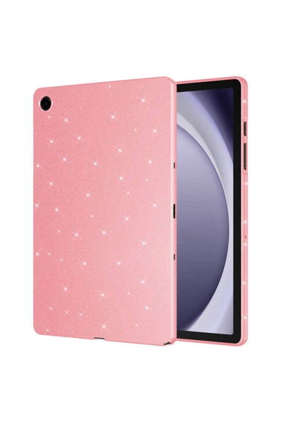 KILIFTECH Galaxy Tab S8 Simli Parlak Görünümlü Uyumlu Zore Tablet Koton Kılıf-Pembe - 1