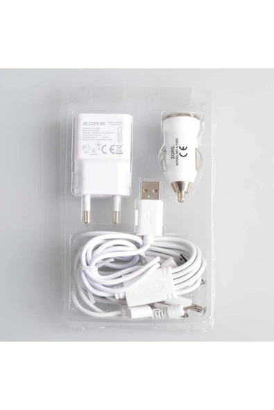 KILIFTECH Zore Z-37 12 in 1 Ev ve Araç Şarj Seti - Beyaz - 2