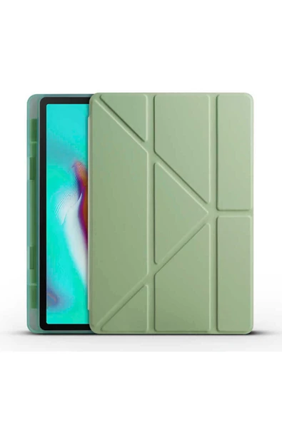 KILIFTECH Galaxy Tab A7 10.4 T500 2020 Kılıf  Uyumlu Zore Tri Folding Kalem Bölmeli Standlı Kılıf-Siyah - Resim 3