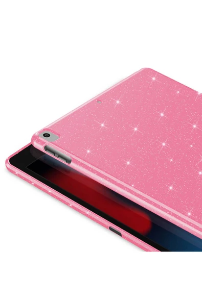 KILIFTECH Apple iPad Pro 10.5 (7 Nesil) Simli Parlak Görünümlü Uyumlu Zore Tablet Koton Kılıf-Gümüş - Resim 5