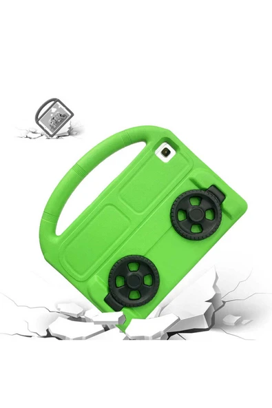 KILIFTECH Galaxy Tab A7 10.4 T500 2020  Uyumlu Zore Wheel Car Tekerlek Standlı Tablet Eva Silikon Kılıf-Mor - Resim 6