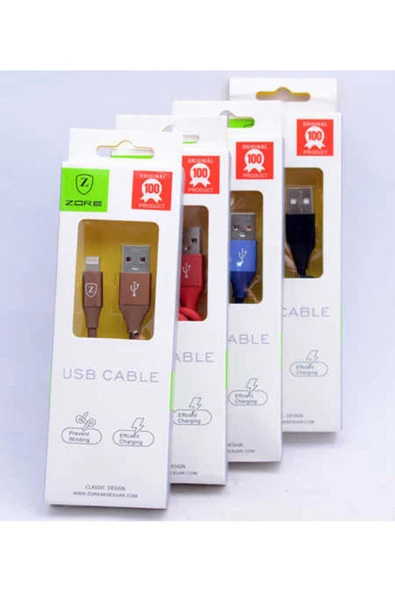 KILIFTECH Kahverengi Metal Uçlu Lightning Usb Kablo-Zore - Resim 4