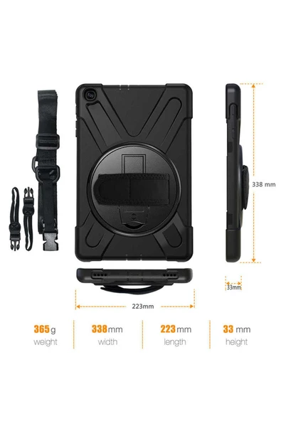 KILIFTECH iPad 2. Nesil Uyumlu Uyumlu Zore Defender Tablet Silikon-Siyah - Resim 8