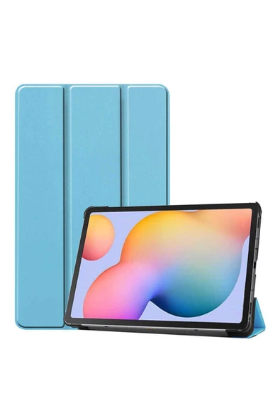 zore Lenovo Tab M10 TB-328F 3. Jenerasyon  Zore Smart Cover Standlı 1-1 Kılıf-Mavi - 1
