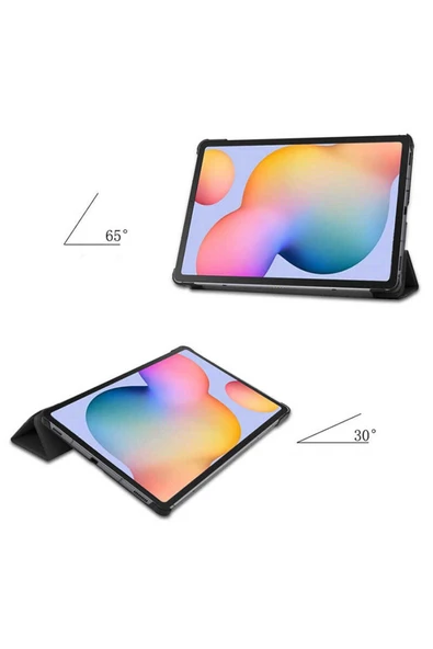 KILIFTECH Galaxy Tab S7 T870  Uyumlu Zore Smart Cover Standlı 1-1 Kılıf-Siyah - 3