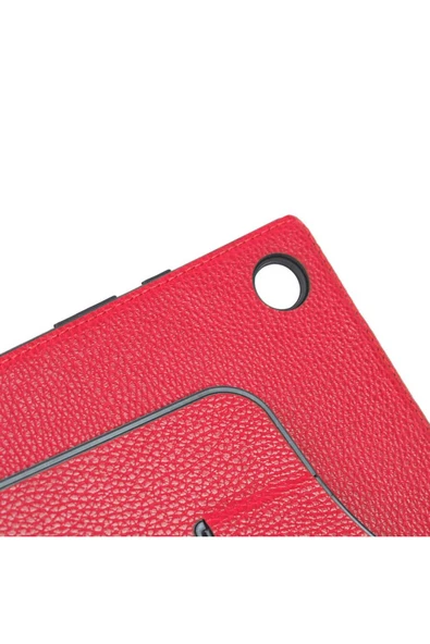 KILIFTECH Lenovo Tab M8  Uyumlu Zore Fest Dönebilen Standlı Kılıf-Kırmızı - 6