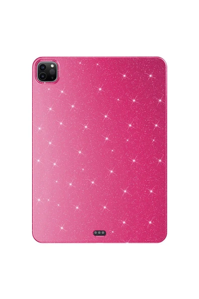 Doping Digital iPad Pro 11 2020 (2.Nesil) Simli Parlak Görünümlü Zore Tablet Koton Kılıf-Pembe Koyu - 5