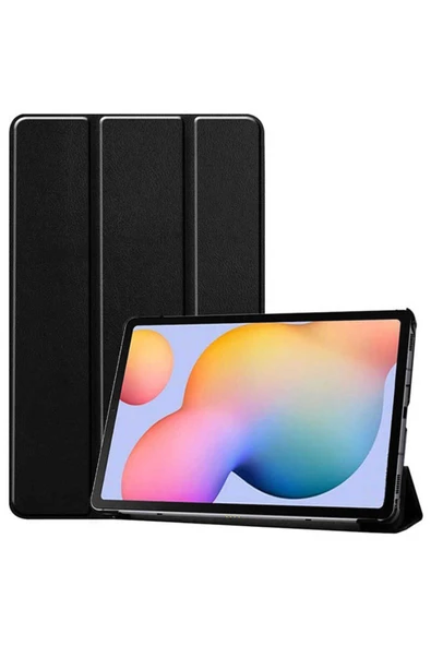KILIFTECH Galaxy Tab S7 T870  Uyumlu Zore Smart Cover Standlı 1-1 Kılıf-Siyah