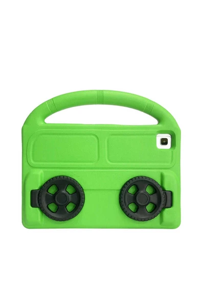 KILIFTECH Galaxy Tab A7 10.4 T500 2020  Uyumlu Zore Wheel Car Tekerlek Standlı Tablet Eva Silikon Kılıf-Mor - Resim 4