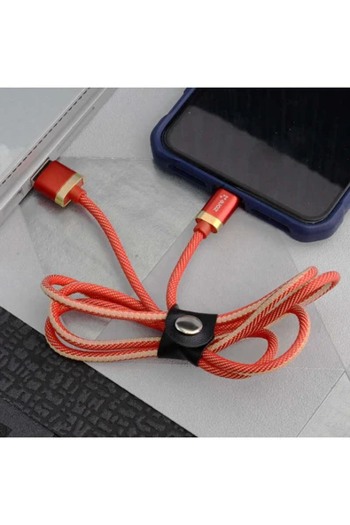 KILIFTECH Kırmızı Poro Lightning Usb Kablo 1M-Zore - 4
