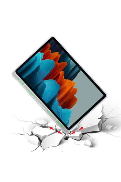 KILIFTECH Galaxy Tab S7 T870 Kılıf  Uyumlu Zore Tri Folding Kalem Bölmeli Standlı Kılıf-Lacivert - Resim 4