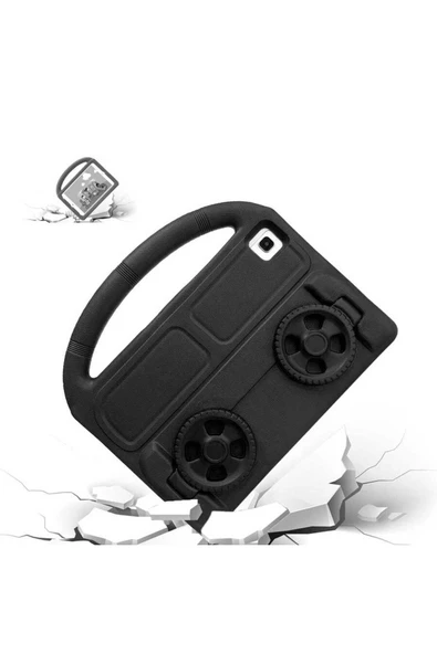 KILIFTECH Galaxy T720 Tab S5E  Uyumlu Zore Wheel Car Tekerlek Standlı Tablet Eva Silikon Kılıf-Kırmızı - Resim 6