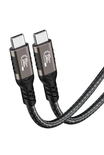 KILIFTECH Siyah QG01 Type-C to Type-C USB4 PD Data Kablosu 240W 40Gbps 8K@60Hz 0.2 Metre- - 6