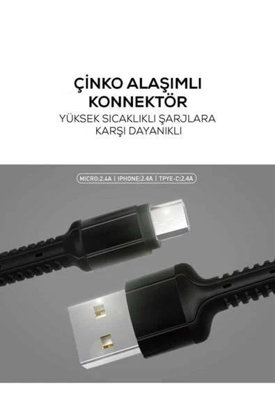 FLYGIFTS Mavi LS63 Type-C Usb Kablo-Zore - 5