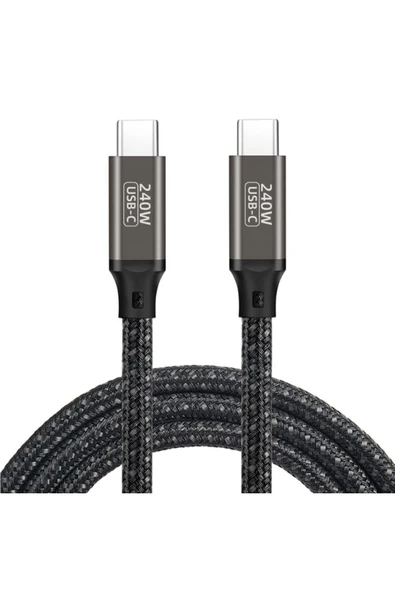 KILIFTECH Siyah QG02 Type-C to Type-C PD3.1 Data Kablosu 240W 480Mbps 0.5 Metre-Zore - 3