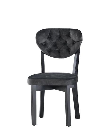 6 Adet Gala Sandalye Beyaz Ahşap Kapitoneli - 2