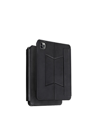 KILIFTECH iPad Pro 11 2024 Zore Border Keyboard Bluetooh Bağlantılı Standlı Klavyeli Tablet Kılıfı - Siyah - Resim 4