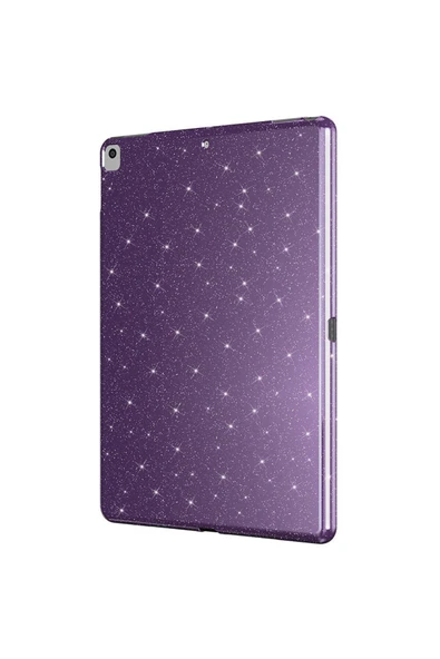KILIFTECH iPad 10.2 (8 Nesil) Simli Parlak Görünümlü Zore Tablet Koton Kılıf - Derin Mor - 3
