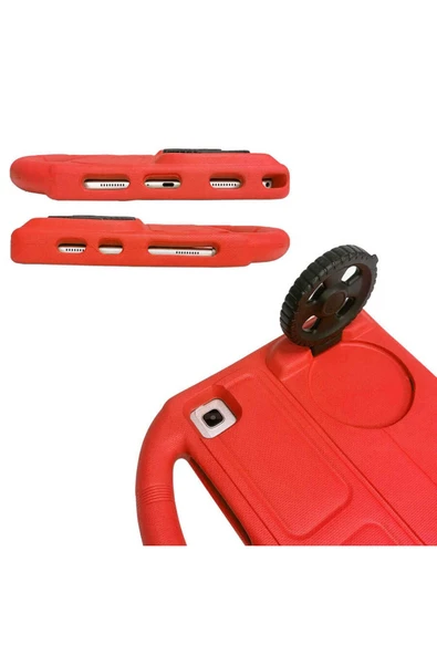 lumena Galaxy Tab S6 Lite P610  Zore Wheel Car Tekerlek Standlı Tablet Eva Silikon Kılıf-Yeşil - Resim 3