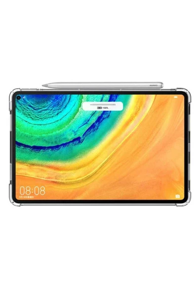 Goktugaksesuar MatePad 10.4  Uyumlu Zore Tablet Nitro Anti Shock Silikon Kapak-Renksiz - Resim 3