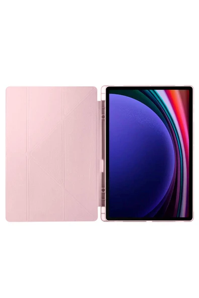 KILIFTECH Galaxy Tab S10 Ultra Kılıf Zore Tri Folding Kalem Bölmeli Standlı Kılıf - Lacivert - 5
