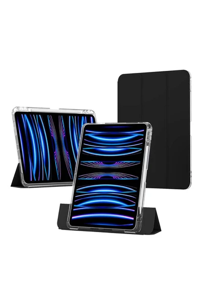 KILIFTECH iPad Air 11 2024 Kılıf Magnetik Ayrılabilen Airbagli Zore Sliding Tablet Kılıfı - Lacivert - 6