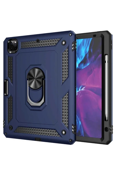 SAFA iPad Pro 12.9 2020 (4.Nesil) - Uyumlu Uyumlu Zore Tablet Vega Kapak-Mavi ürün görseli