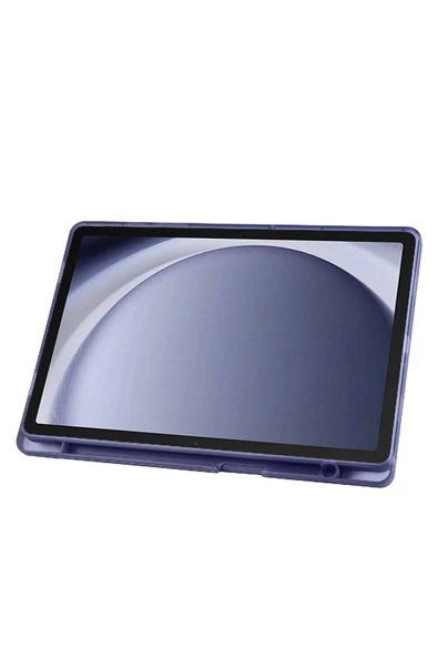 zore Galaxy Tab A9 Kılıf Uyumlu Zore Tri Folding Kalem Bölmeli Standlı Kılıf-Koyu Yeşil - 5