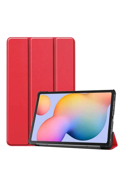 KILIFTECH Galaxy Tab A7 Lite T225  Uyumlu Zore Smart Cover Standlı 1-1 Kılıf-Kırmızı ürün görseli