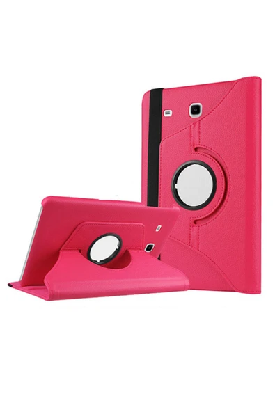 KILIFTECH Galaxy Tab E T560 9.6  Uyumlu Zore Dönebilen Standlı Kılıf-Pembe Koyu ürün görseli