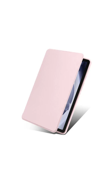 zore Galaxy Tab A9 Uyumlu Kılıf Termik Kalem Bölmeli Dönebilen Standlı Kılıf-Lavendery Gray - 2