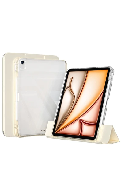 gallipolitech iPad Air 11 2025 M3 Kılıf Magnetik Ayrılabilen Airbagli AKAV Sliding Tablet Kılıfı - Gold