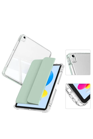 KILIFTECH iPad 10.9 2022 (10.Nesil) Kılıf Magnetik Ayrılabilen Airbagli Zore Sliding Tablet Kılıfı - Lavende - 3