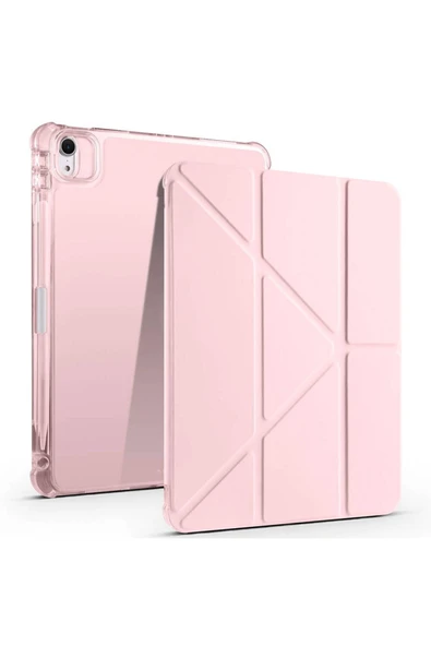 zore iPad Air 11 2025 M3 Kılıf Zore Tri Folding Kalem Bölmeli Standlı Kılıf - Rose Gold ürün görseli