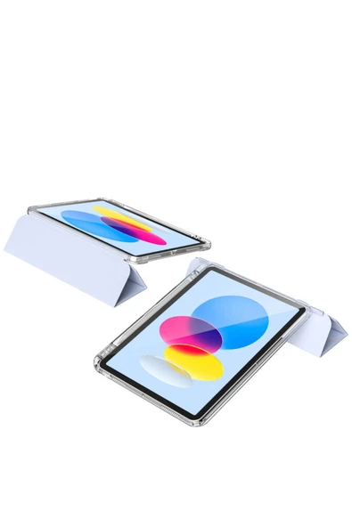 KILIFTECH iPad 10.9 2022 (10.Nesil) Kılıf Magnetik Ayrılabilen Airbagli Zore Sliding Tablet Kılıfı - Lavende - 5