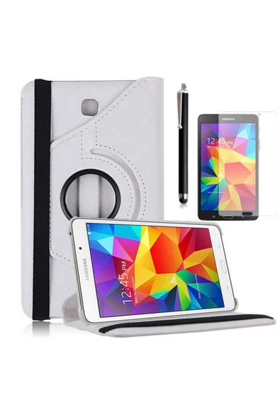 mobiledepo Galaxy Tab 4 7.0 T230  Zore Dönebilen Standlı Kılıf-Beyaz