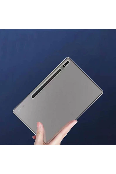 Zeyline Galaxy Tab S8 Ultra SM-X900 Kılıf Zore Tablet Süper Silikon Kapak - Renksiz - Resim 6
