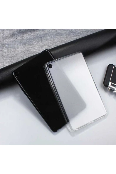 zore Galaxy Tab A7 Lite T225 Kılıf  Uyumlu Zore Tablet Süper Silikon Kapak-Renksiz - Resim 4
