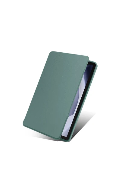 zore Galaxy Tab A9 Uyumlu Kılıf Termik Kalem Bölmeli Dönebilen Standlı Kılıf-Lavendery Gray - 4