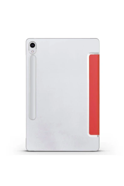 Case 4U Galaxy Tab S9 FE Smart Cover Standlı 1-1 Tablet Kılıfı Kırmızı - Resim 2