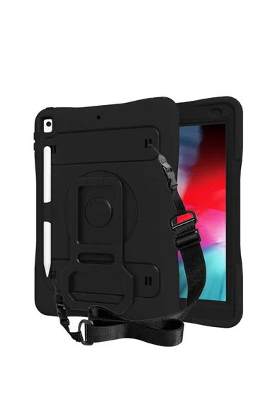 gallipolitech iPad 10.2 (8.Nesil) GLLP Yeni Nesil Kalem Bölmeli Defender Tablet Silikon - Siyah ürün görseli