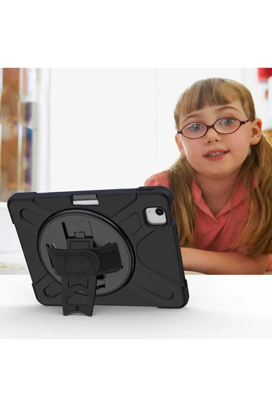 FLYGIFTS iPad Air 10.9 2022 (5.Nesil) Zore Defender Tablet Silikon - Siyah - 4