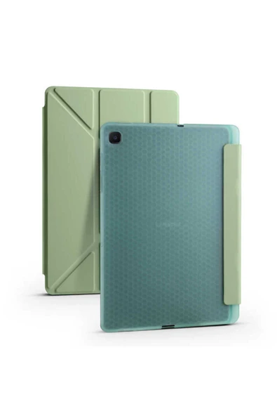 KILIFTECH Galaxy Tab A7 10.4 T500 2020 Kılıf  Uyumlu Zore Tri Folding Kalem Bölmeli Standlı Kılıf-Açık Yeşil ürün görseli